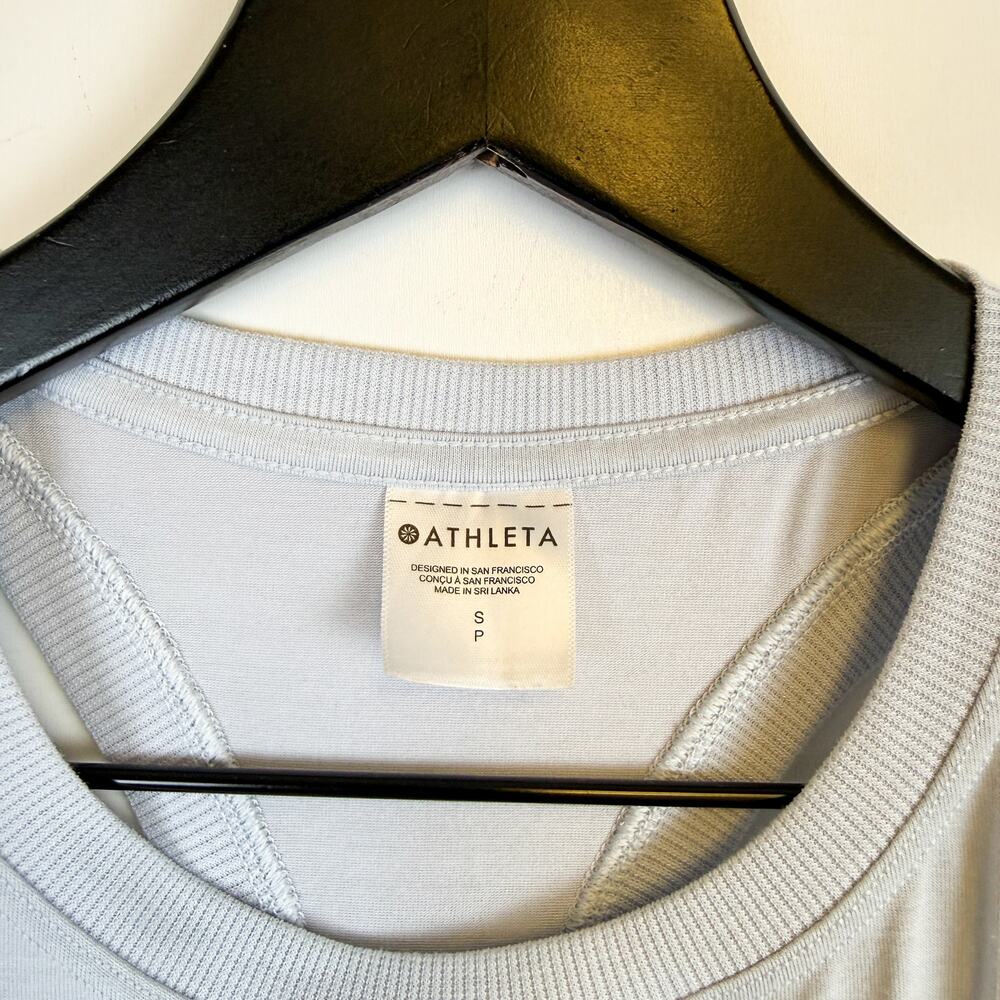 Athleta Ease In Tank Top Light Gray Racerback - S - Picture 3 of 9